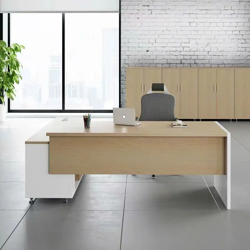 Bàn Giám Đốc Gỗ MDF Chữ L Có Tủ Phụ Tiện Dụng - BGĐ140