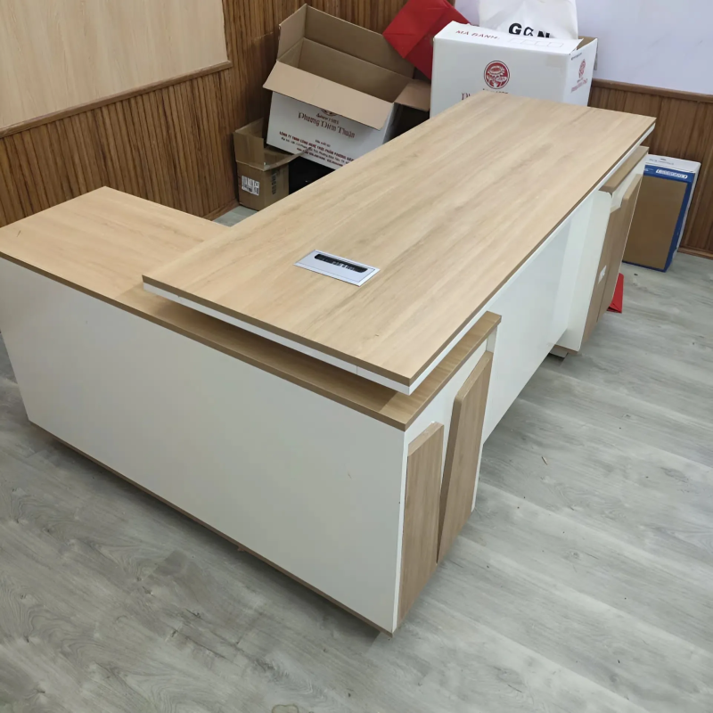 Bàn Giám Đốc Gỗ MDF Kết Hợp Hộc Tủ Đôi - BGĐ113