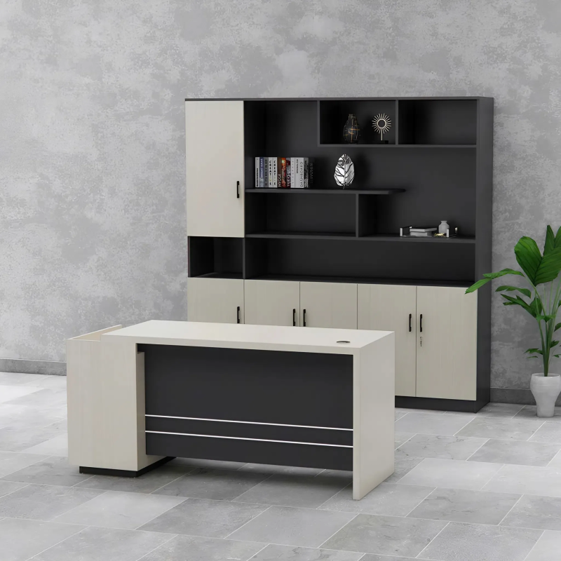 Bàn Giám Đốc Gỗ Phong Cách Tối Giản Kèm Tủ Phụ - BGĐ119