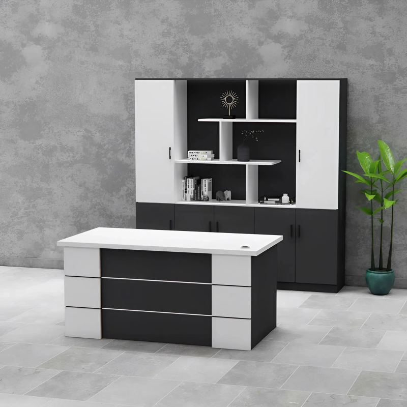 Bàn Giám Đốc Gỗ Sọc Ngang Hiện Đại Tối Giản - BGĐ118