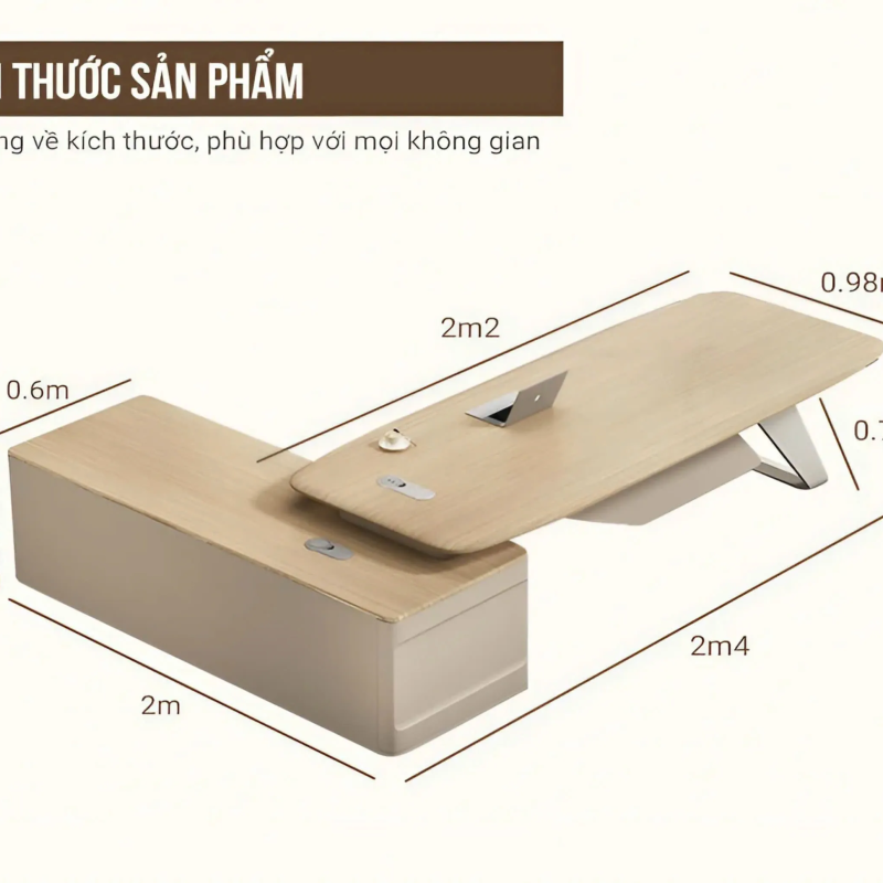Bàn Làm Việc Giám Đốc Góc L Có Hộc - BGĐ93