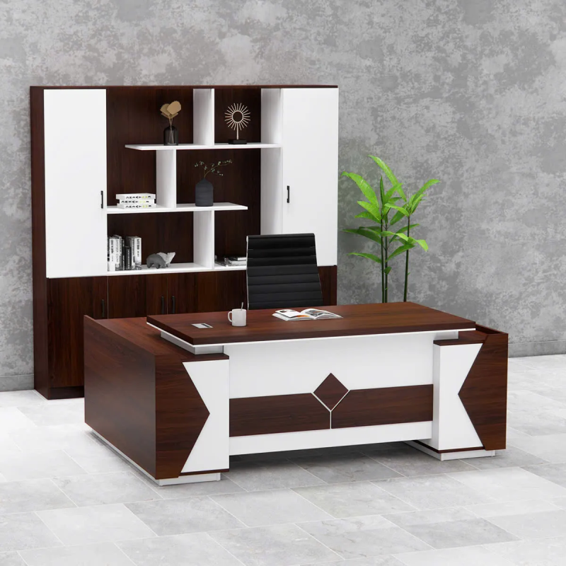 Bàn Giám Đốc Góc L Phối Màu Hiện Đại Sang Trọng - BGĐ132