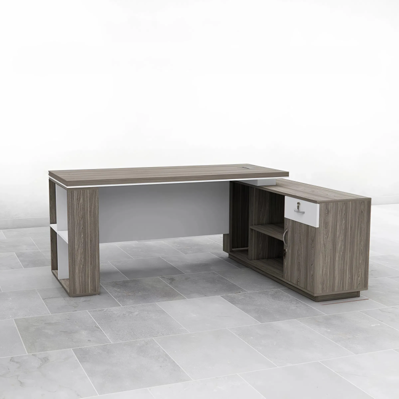 Bàn Giám Đốc Góc L Thiết Kế Kệ Tiện Lợi - BGĐ109