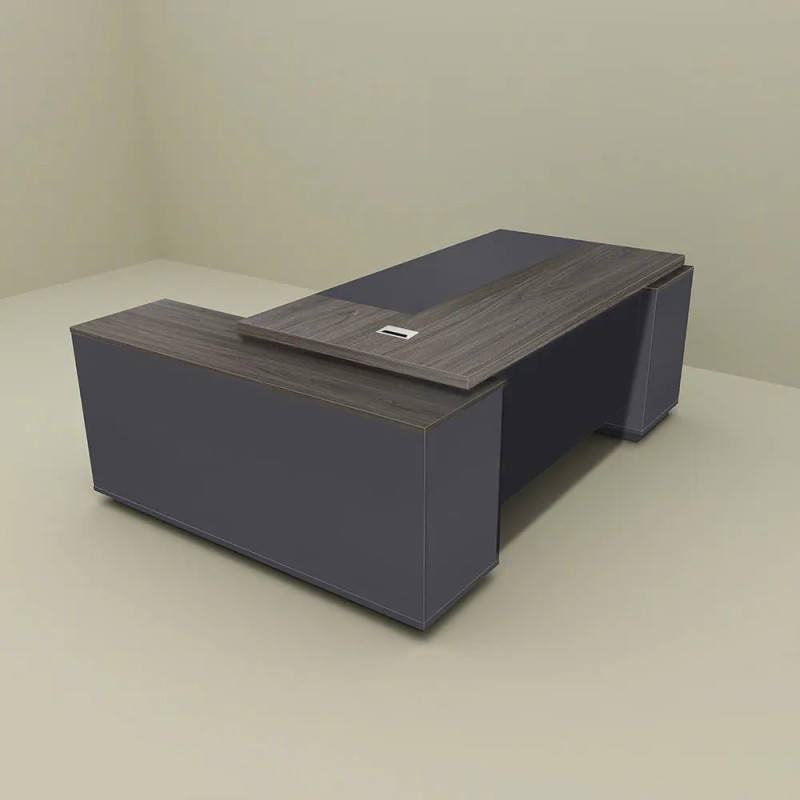 Bàn Giám Đốc Góc L Thiết Kế Viền Trắng Nổi Bật – BGĐ115