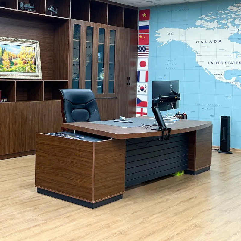 Bàn Giám Đốc Góc L Vân Gỗ Hiện Đại Sang Trọng - BGĐ131