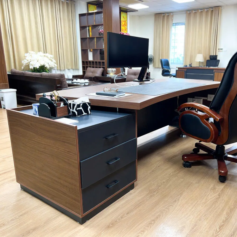 Bàn Giám Đốc Góc L Vân Gỗ Hiện Đại Sang Trọng - BGĐ131