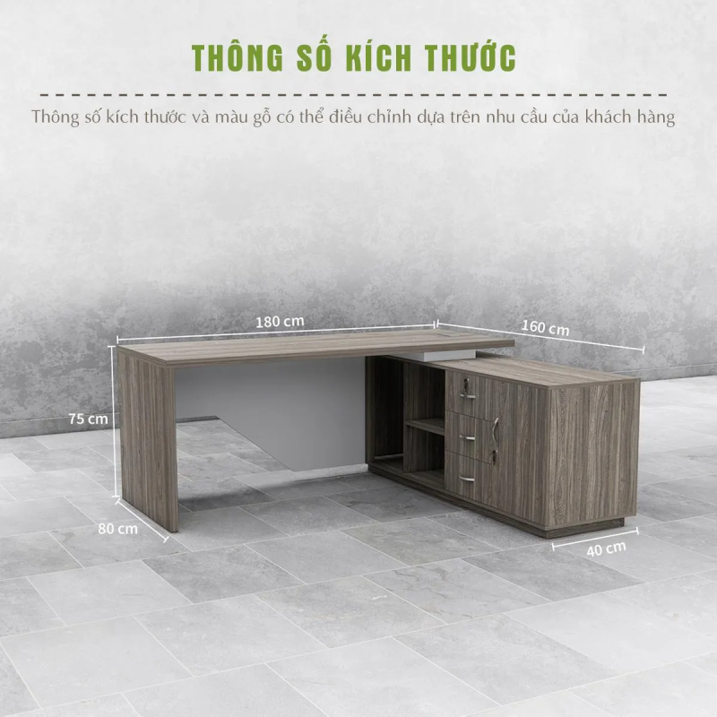 Bàn Giám Đốc Kiểu Dáng Đặc Biệt Vát Chéo - BGĐ107