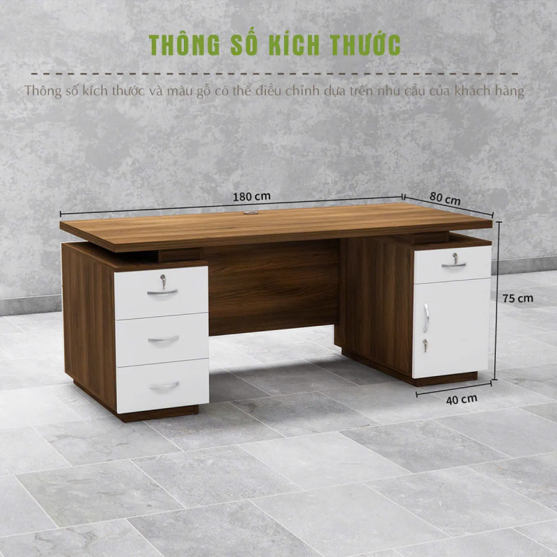 Bàn Giám Đốc Minimalist Thiết Kế Chân Độc Đáo - BGĐ129