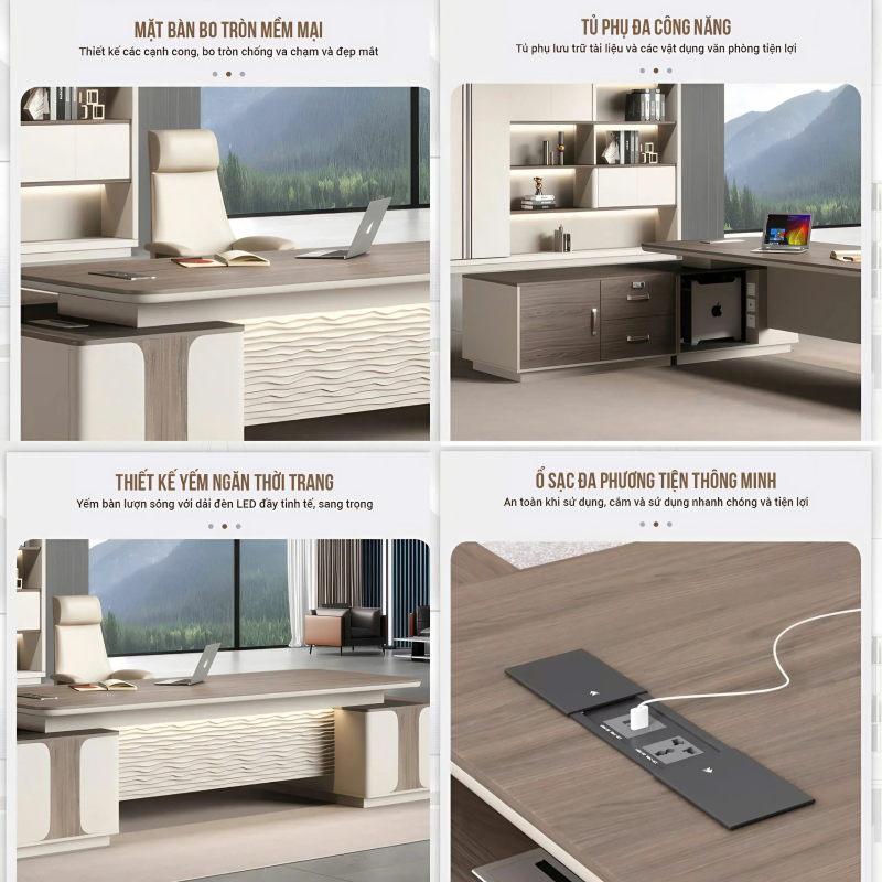 Bàn Giám Đốc Hiện Đại Họa Tiết Sóng Nổi - BGĐ99