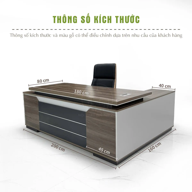 Bàn Giám Đốc Yếm Ốp Nổi Trang Nhã - BGĐ136