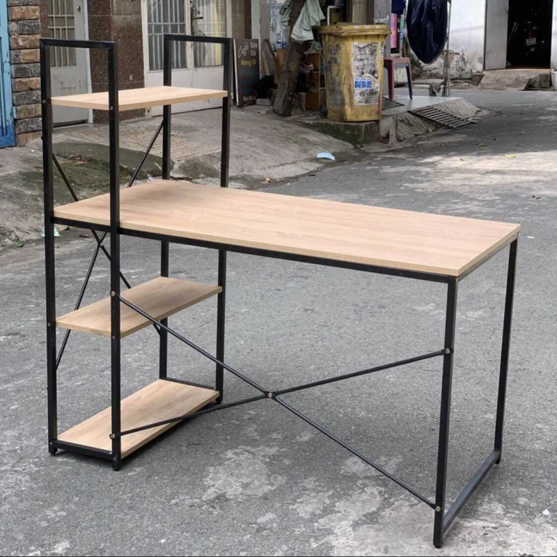 Bàn Văn Phòng Làm Việc 3 Kệ Sách - BLV8