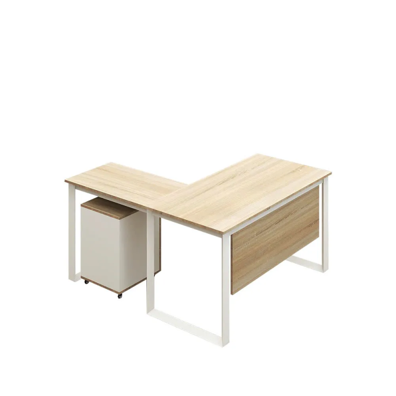 Bàn Làm Việc Chân Sắt Chữ L Yếm Lửng Chắc Chắn - BLV135