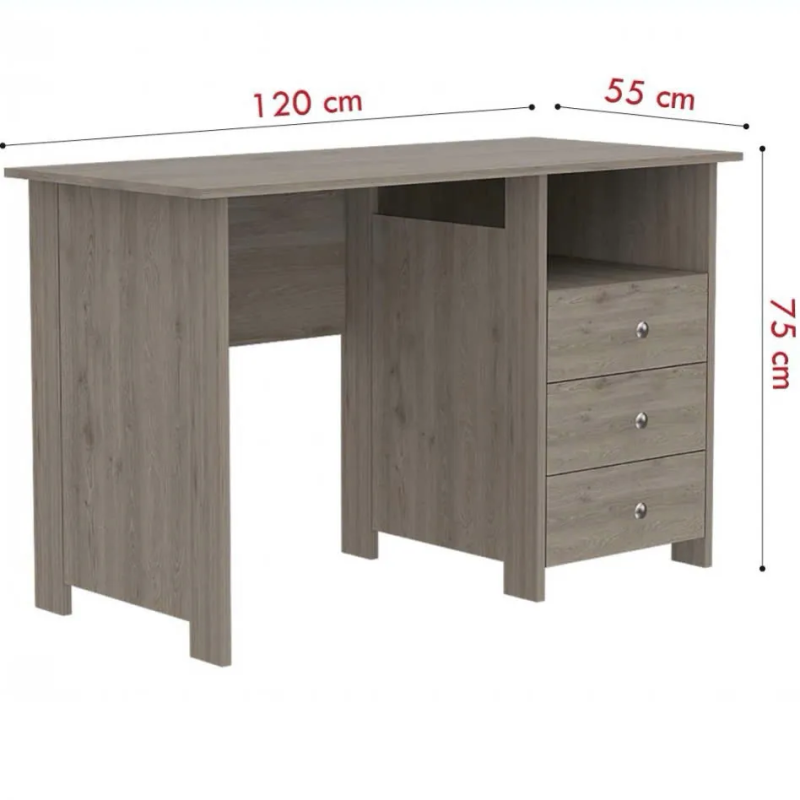 Bàn Làm Việc Gỗ Dài 1m2 Kèm Hộc 3 Ngăn Kéo - BG75