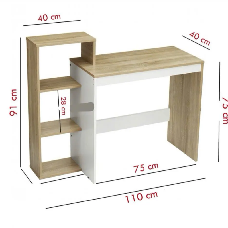Bàn Làm Việc Gỗ Kèm Kệ Sách 3 Tầng Góc Trái - BG79
