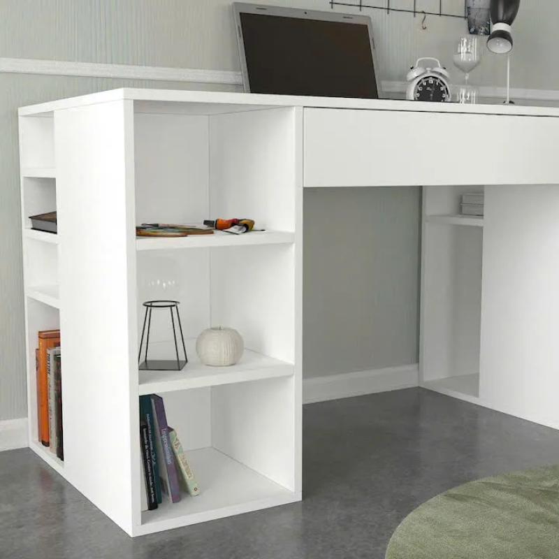 Bàn Làm Việc Gỗ Kèm Kệ Trang Trí 2 Bên Hiện Đại - BG78