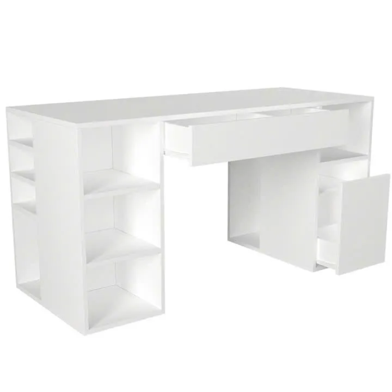 Bàn Làm Việc Gỗ Kèm Kệ Trang Trí 2 Bên Hiện Đại - BG78
