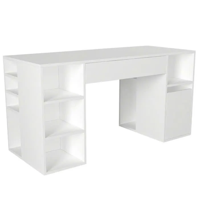 Bàn Làm Việc Gỗ Kèm Kệ Trang Trí 2 Bên Hiện Đại - BG78