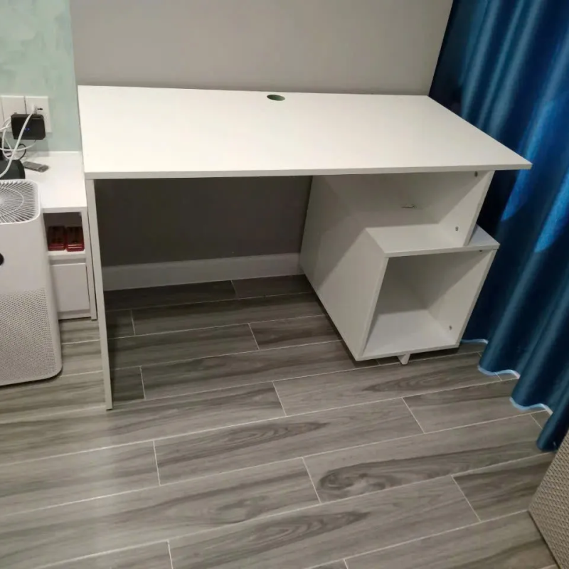Bàn Làm Việc Gỗ Thiết Kế Tối Giản Kèm Kệ Vuông - BG73