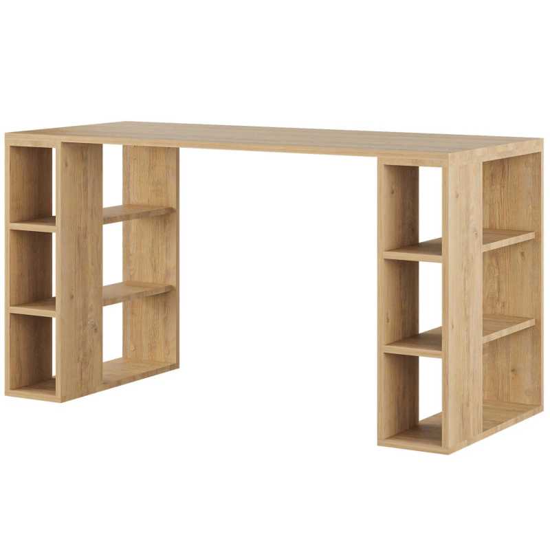 Bàn Làm Việc Gỗ Tích Hợp Kệ Sách Hai Bên - BG58