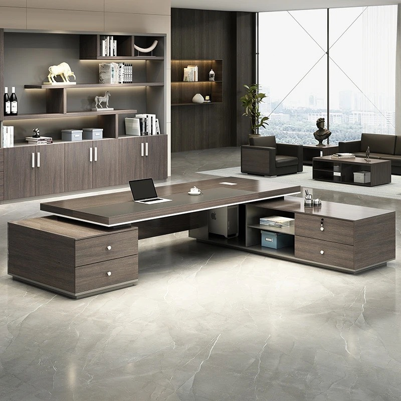 Bàn Giám Đốc Góc L Có Tủ Phụ - BGĐ10