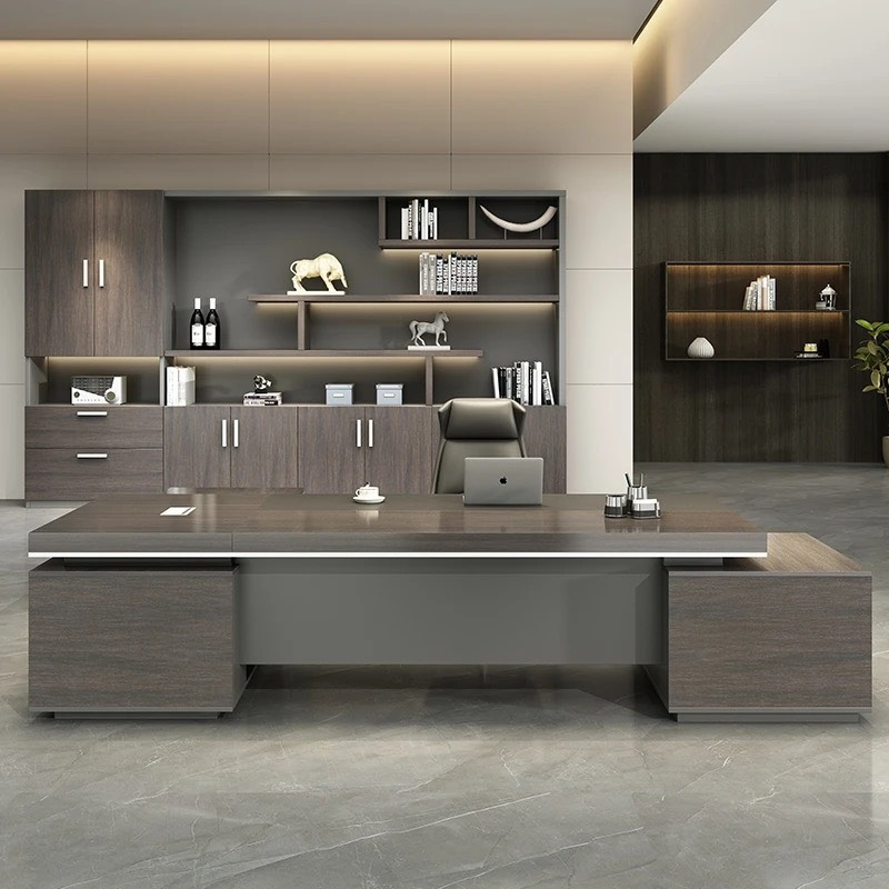 Bàn Giám Đốc Góc L Có Tủ Phụ - BGĐ10