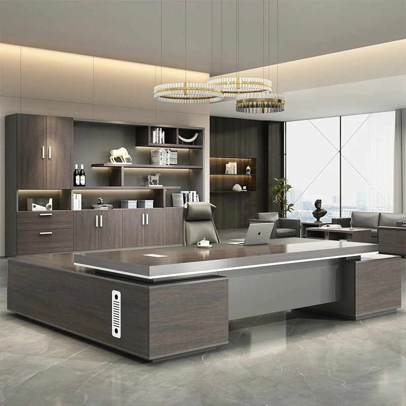 Bàn Giám Đốc Góc L Có Tủ Phụ - BGĐ10