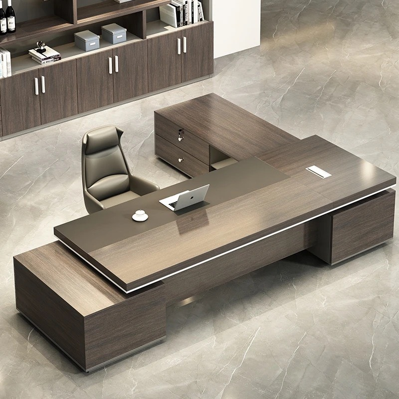 Bàn Giám Đốc Góc L Có Tủ Phụ - BGĐ10