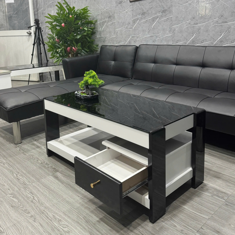 Bàn Trà Sofa Mặt Kiếng Có Hộc Kéo Sang Trọng - BT28