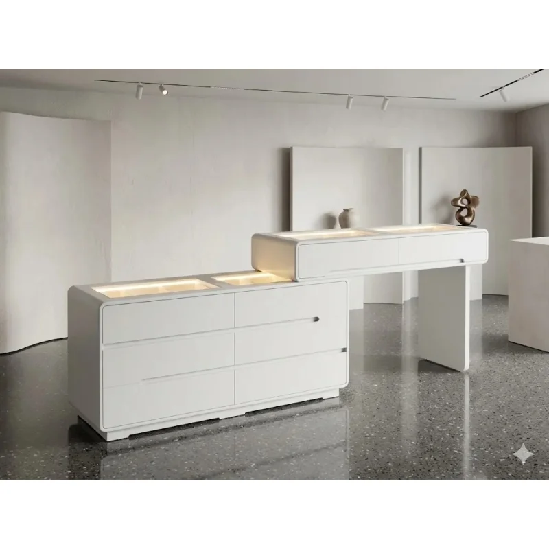 Bàn Trang Điểm Mặt Kính Đèn LED Hiện Đại - BTD49