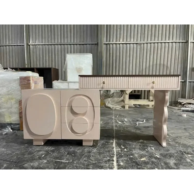 Bàn Trang Điểm Màu Hồng Phong Cách Tối Giản - BTD40