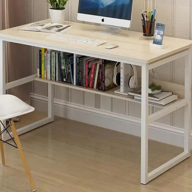 Bàn Làm Việc Chân Sắt Có Kệ Sách - BLV21
