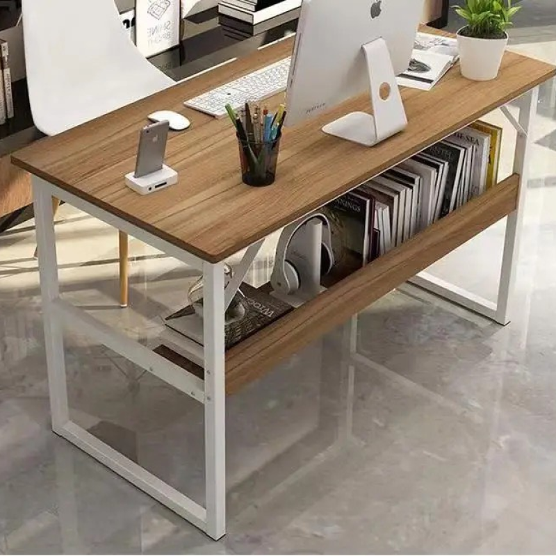 Bàn Làm Việc Chân Sắt Có Kệ Sách - BLV21
