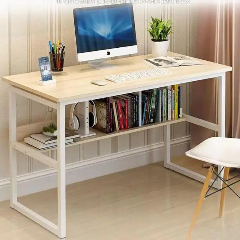 Bàn Làm Việc Chân Sắt Có Kệ Sách - BLV21