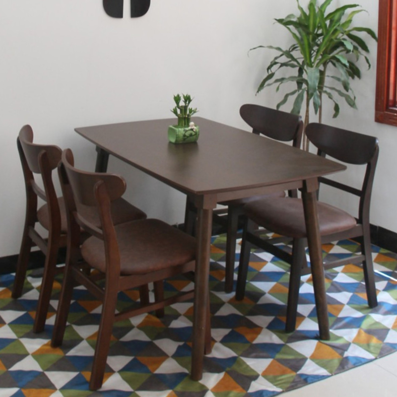 Bộ Bàn Ăn Gia Đình 6 Ghế Gỗ Màu Nâu - BGA15