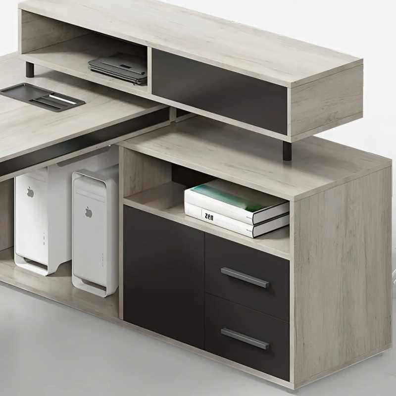 Cụm Bàn Làm Việc 2 Người Kèm Hộc Tủ Lưu Trữ Tinh Tế - BC87
