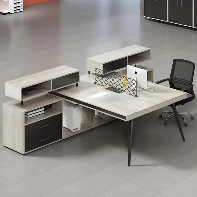 Cụm Bàn Làm Việc 2 Người Kèm Hộc Tủ Lưu Trữ Tinh Tế - BC87