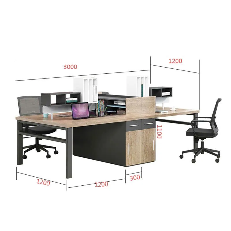 Cụm Bàn Làm Việc 4 Người Chân Sắt Chống Gỉ - BC106