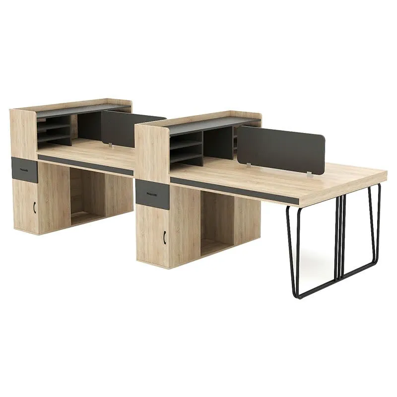  Cụm Bàn Làm Việc 4 Người Có Vách Ngăn Kệ Sách - BC115