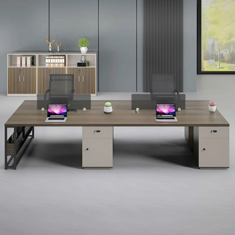 Cụm Bàn Làm Việc 4 Người Kèm Tủ Cá Nhân Tiện Dụng - BC98