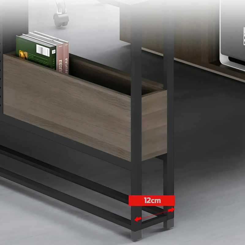 Cụm Bàn Làm Việc 8 Người Chân Sắt Tích Hợp Kệ - BC94