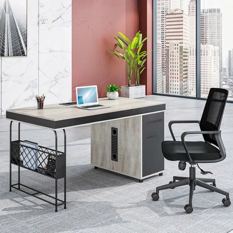 Cụm Bàn Làm Việc Chân Sắt Hộc Lưới Độc Đáo - BC118