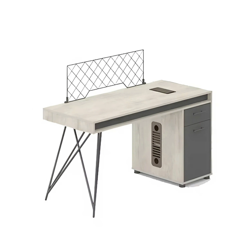 Cụm Bàn Làm Việc Chân Sắt Lưới Có Hộc Tủ Tiện Lợi - BC116