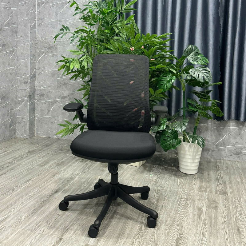 Ghế Xoay Văn Phòng Lưng Chiếc Lá tay Gập - GX74