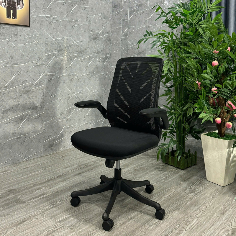 Ghế Xoay Văn Phòng Lưng Chiếc Lá tay Gập - GX74