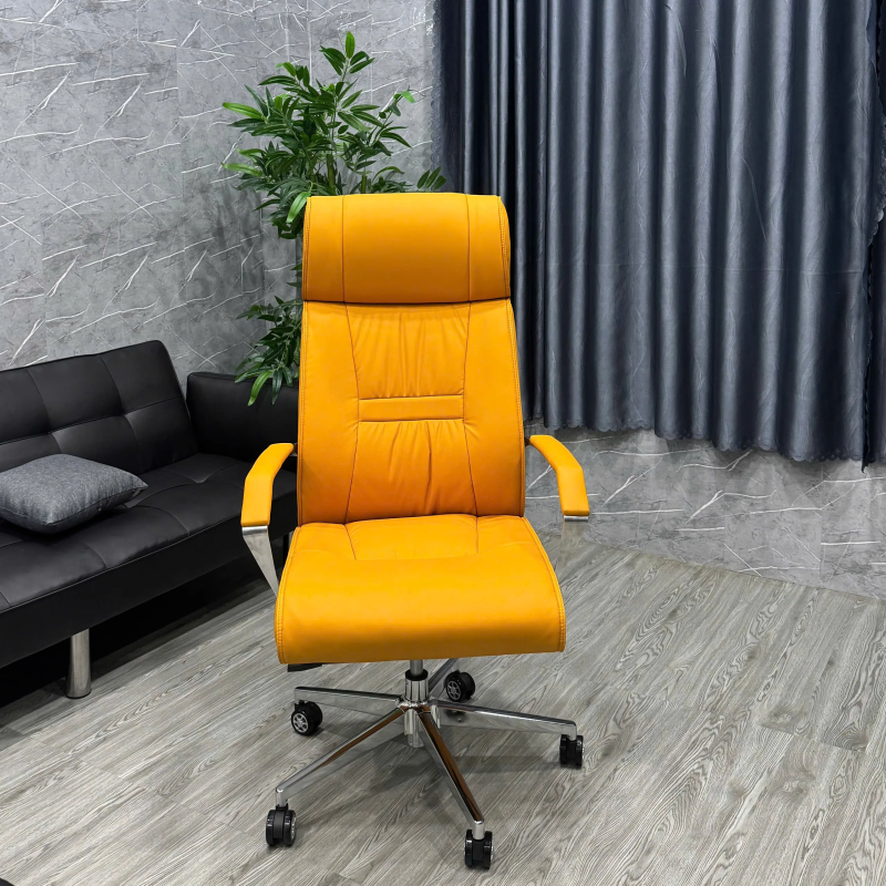 Ghế Giám Đốc Lưng Da Tay Ốp Hợp Kim - GGĐ21