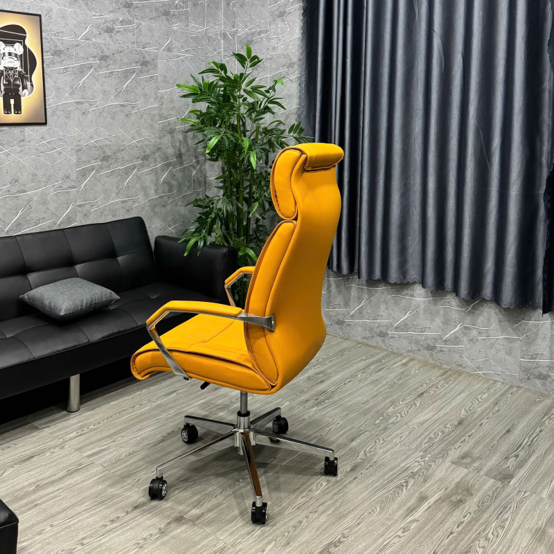 Ghế Giám Đốc Lưng Da Tay Ốp Hợp Kim - GGĐ21