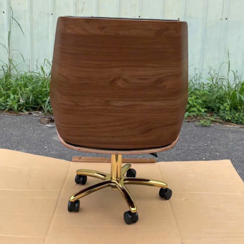 Ghế Giám Đốc Bọc Da Lưng Thấp Ốp Gỗ - GGĐ44