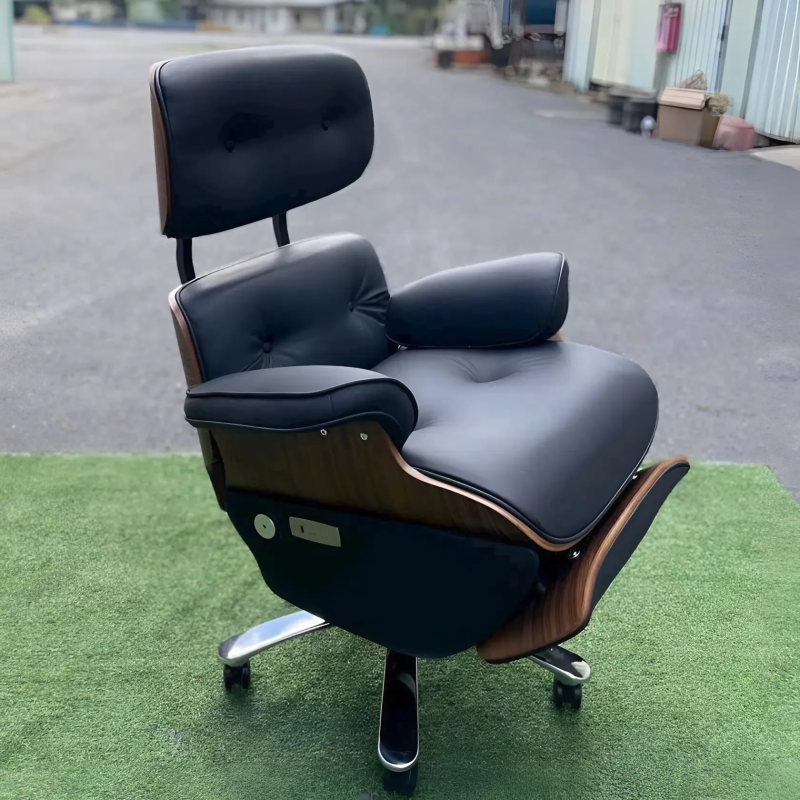 Ghế Giám Đốc Da Nâu Cao Cấp Tay Vịn Gỗ Ngả Lưng - GGĐ50