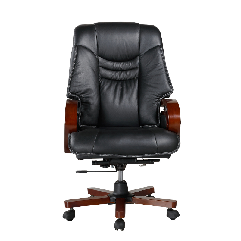 Ghế Giám Đốc Bọc Da Cao Cấp Tay Gỗ - GGĐ6