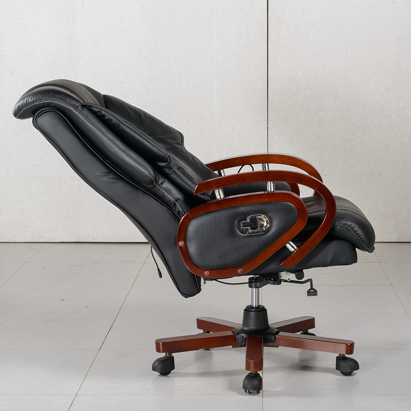 Ghế Giám Đốc Bọc Da Cao Cấp Tay Gỗ - GGĐ6